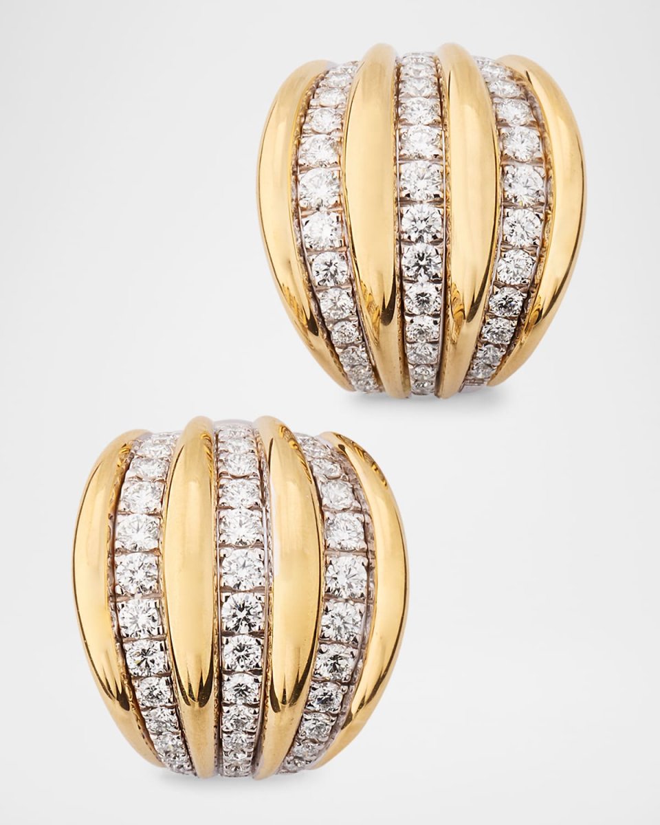 Diamond Earrings in 18K Yellow and White Gold